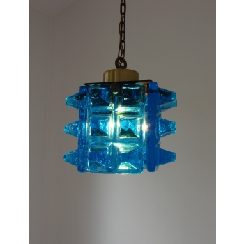 Kolekcjonerska lampa vintage w kolorze turkusowym